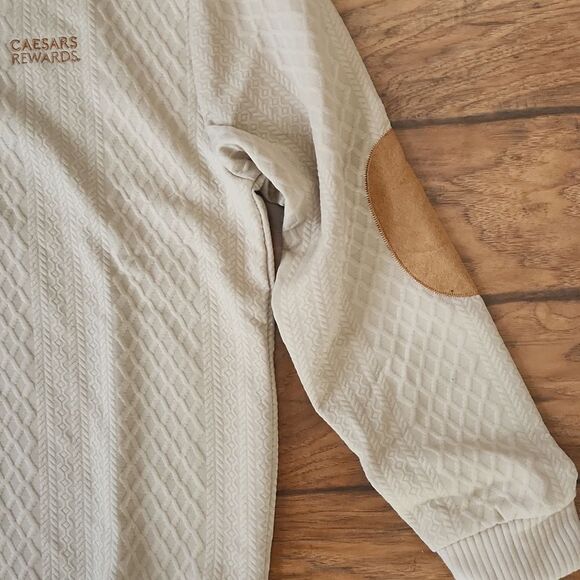 Caesars Rewards beige 4 button front Men's XXL beige long sleeve sweater New - Picture 4 of 9